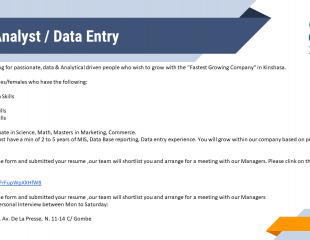 Data Analyst /Data Entry Executives